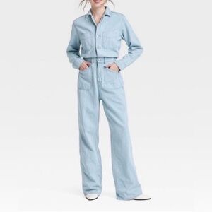 Women’s Light Blue Denim Jumpsuit- Universal Thread. Sz: 14 Never Worn!